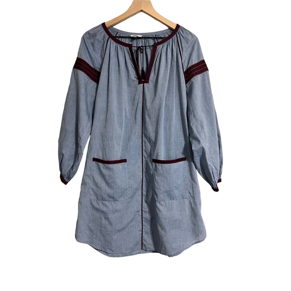 Joie Adelind Chambray Embroidered Boho Dress Small